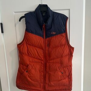 Outdoor Research Red and Blue Puffer Vest